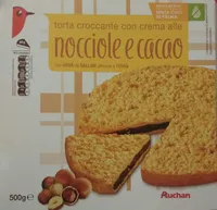 torta croccante con crema alle nocciole e cacao