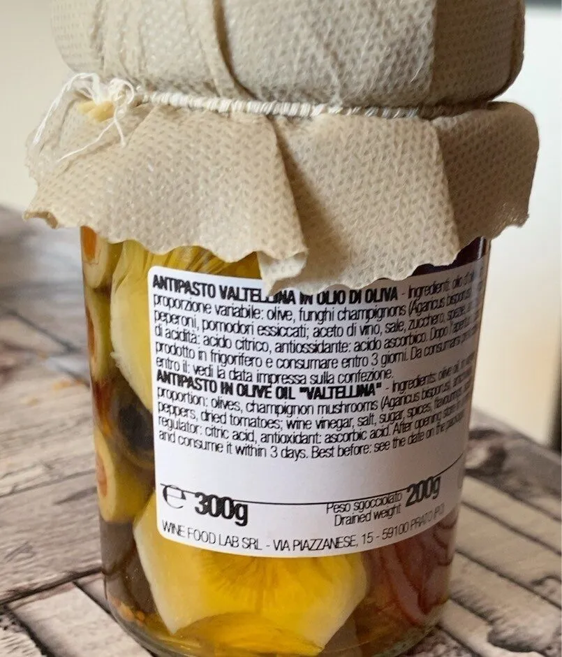 Antipasto valtellina in olio di oliva