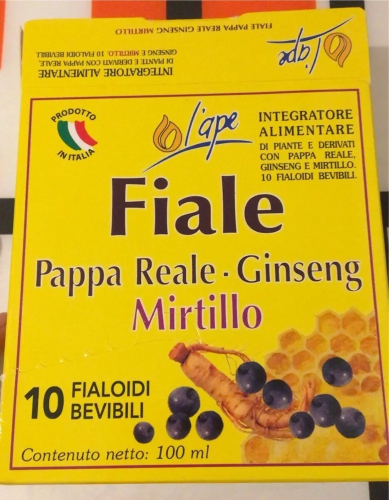L’Ape Fiale Pappa reale Ginseng Mirtillo