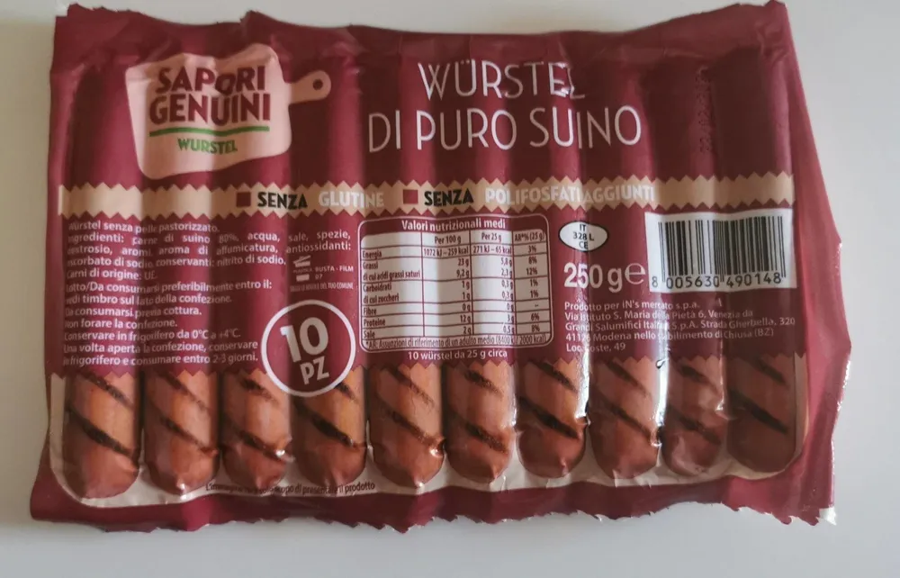 Wurstel di Puro Suino