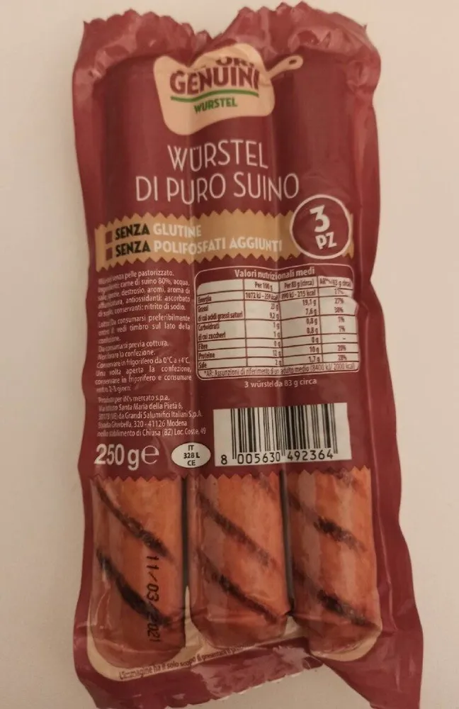 Wurstel di puro suino