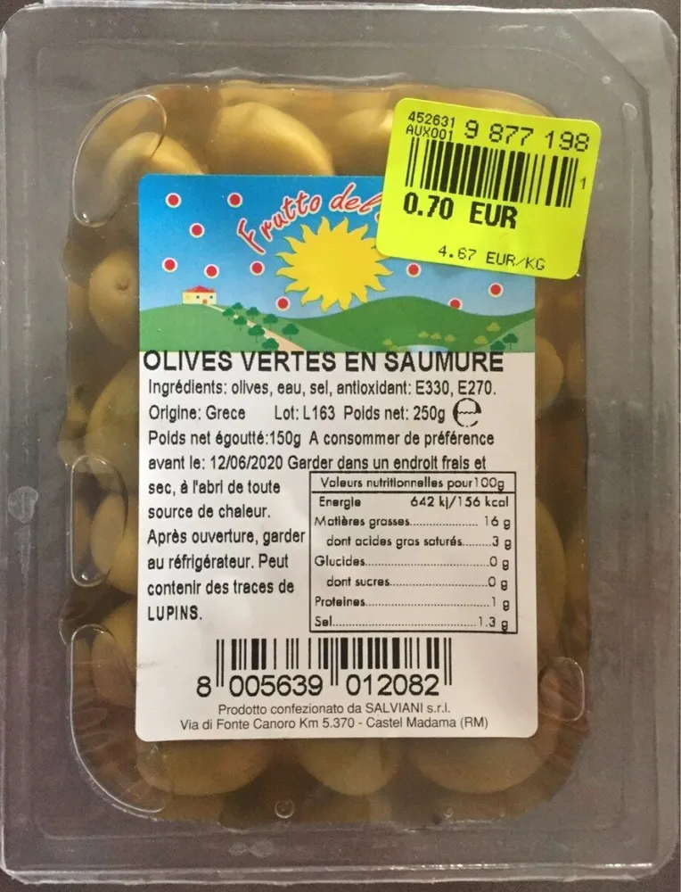 Olives vertes en saumure