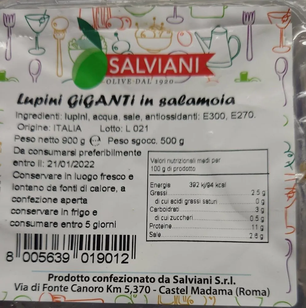 Lupini giganti in salamoia