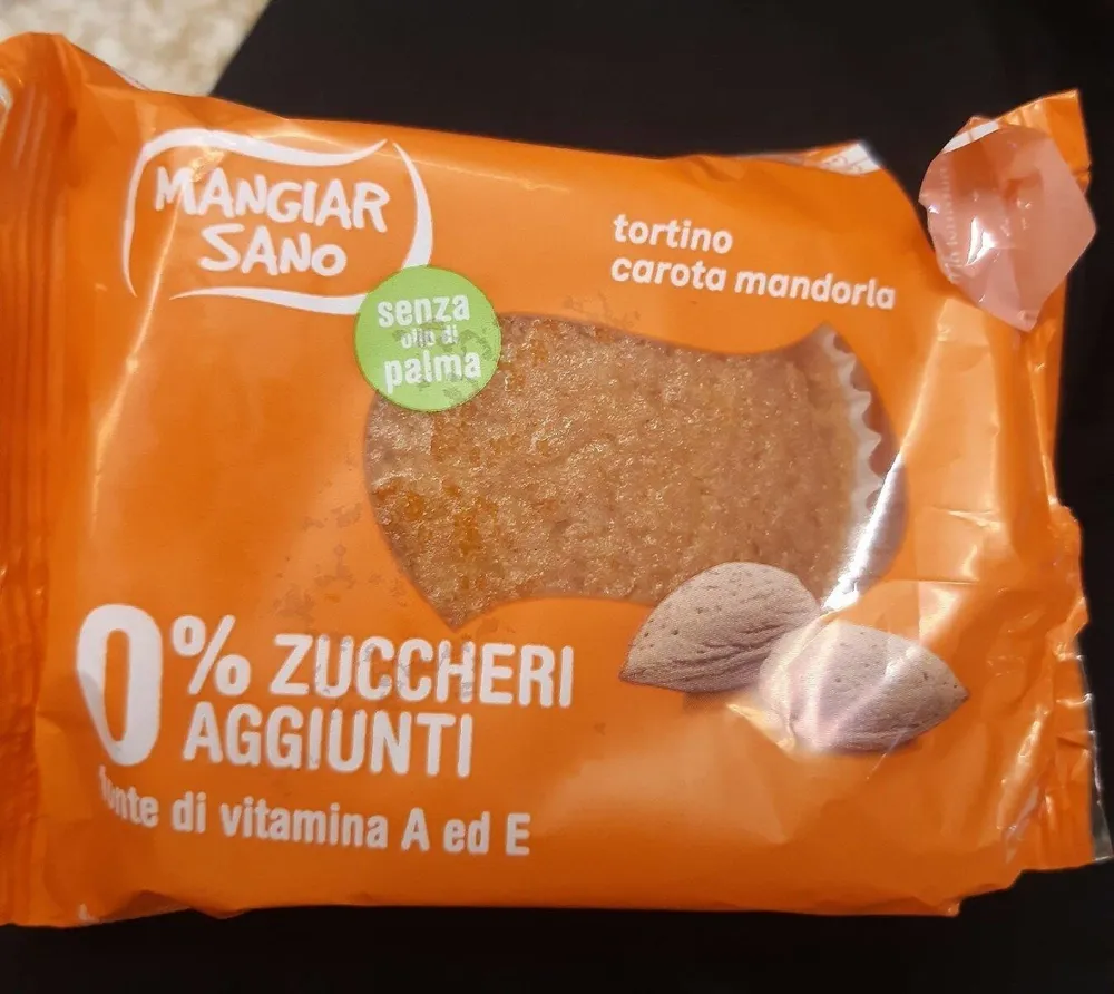 Tortino carota mandorla senza zuccheri aggiunti