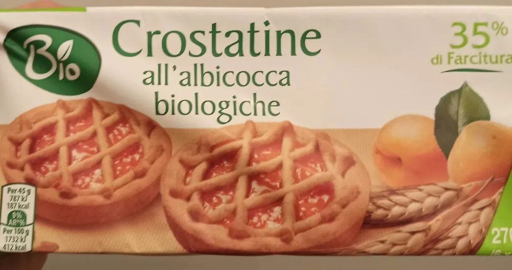 Crostatine all'albicocca biologiche