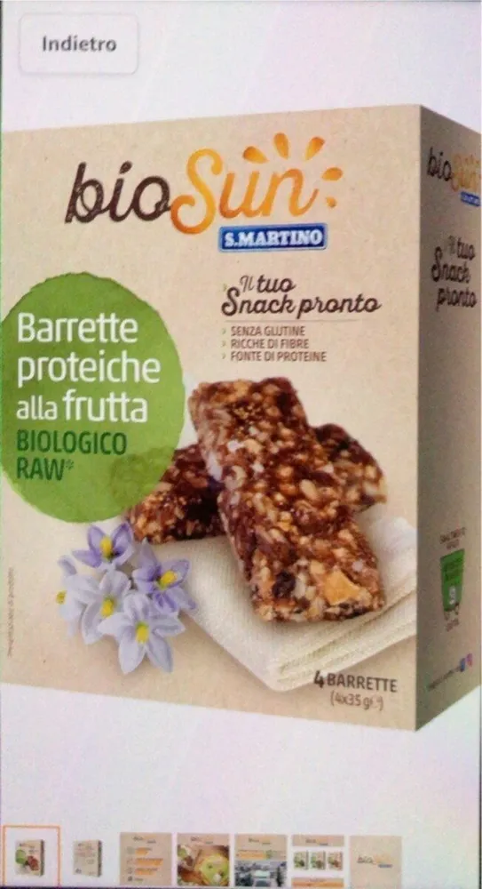 Barrette proteiche alla frutta