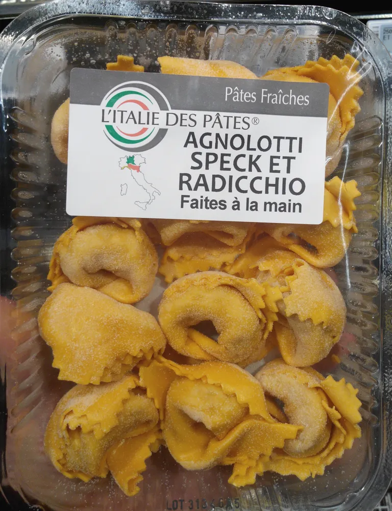 Agnolotti speck et radicchio