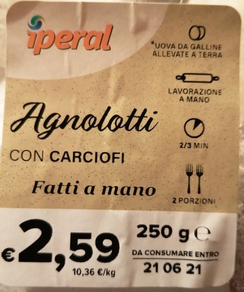 Agnolotti con carciofi