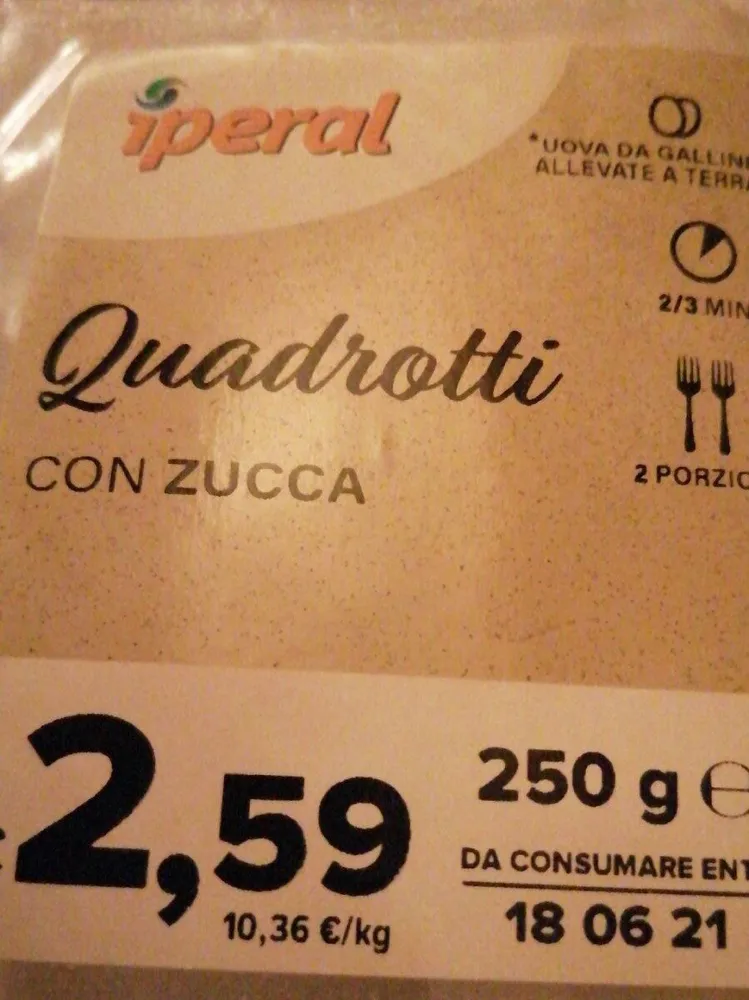 Quadrotti con zucca