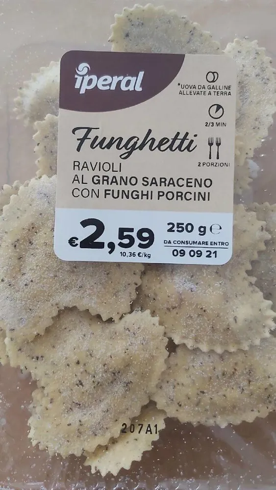 Funghetti ravioli al grano saraceno con funghi porcini