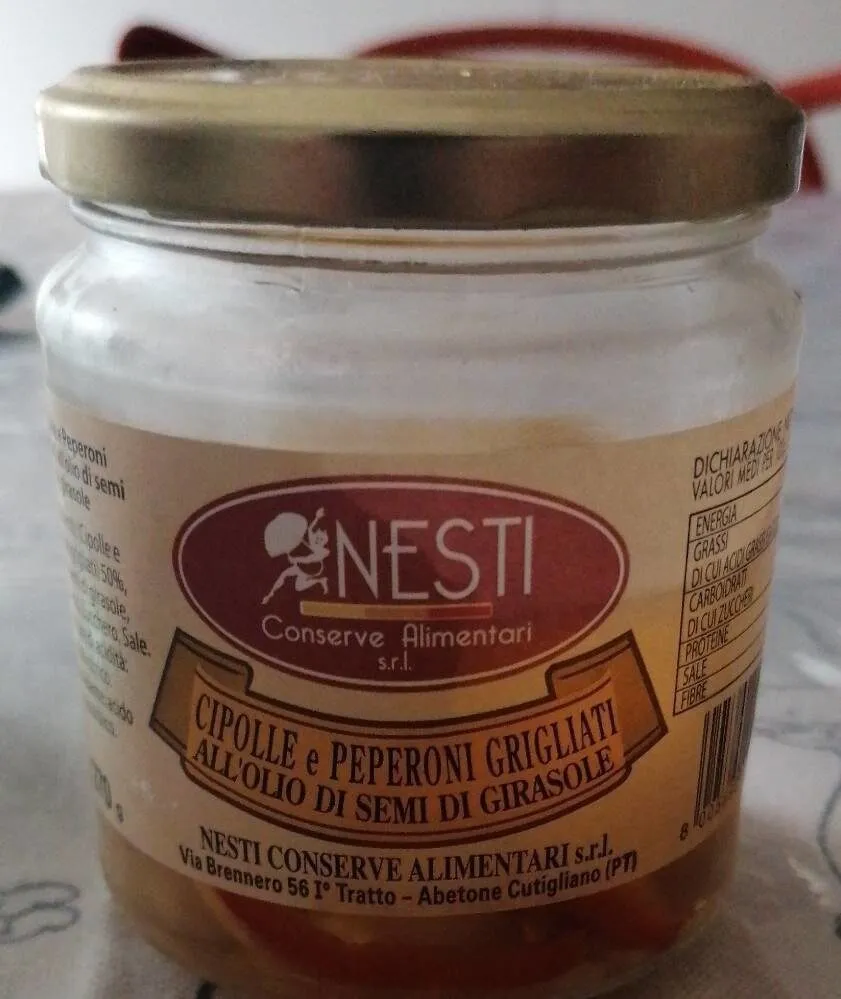 Cipolle e peperoni grigliati all'olio di semi di girasole