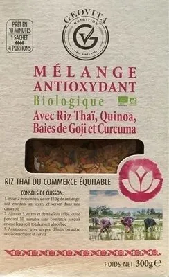 Mélange riz et quinoa bio baies de goji curcuma Geovita
