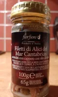 Filet d'anchois roulés aux câpres, à l'huile d'olive