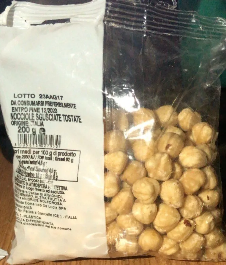 nocciole sgusciate tostate