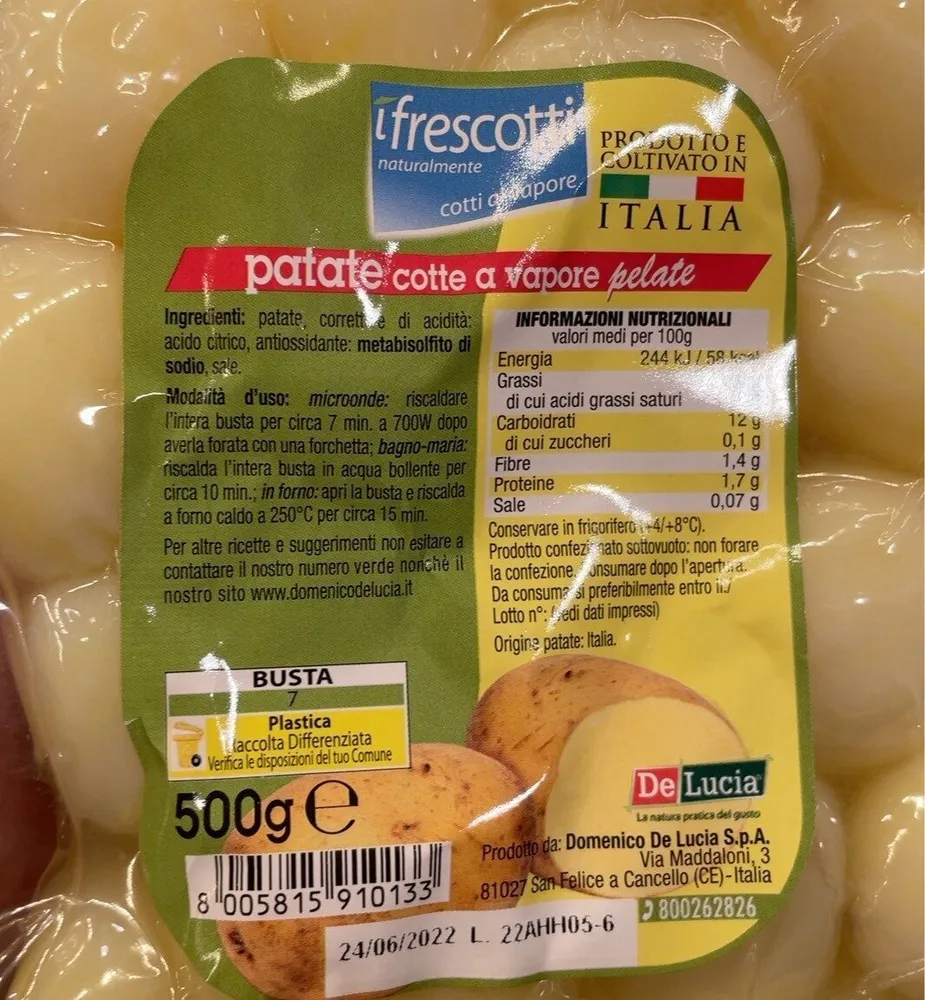 Patate cotte al vapore