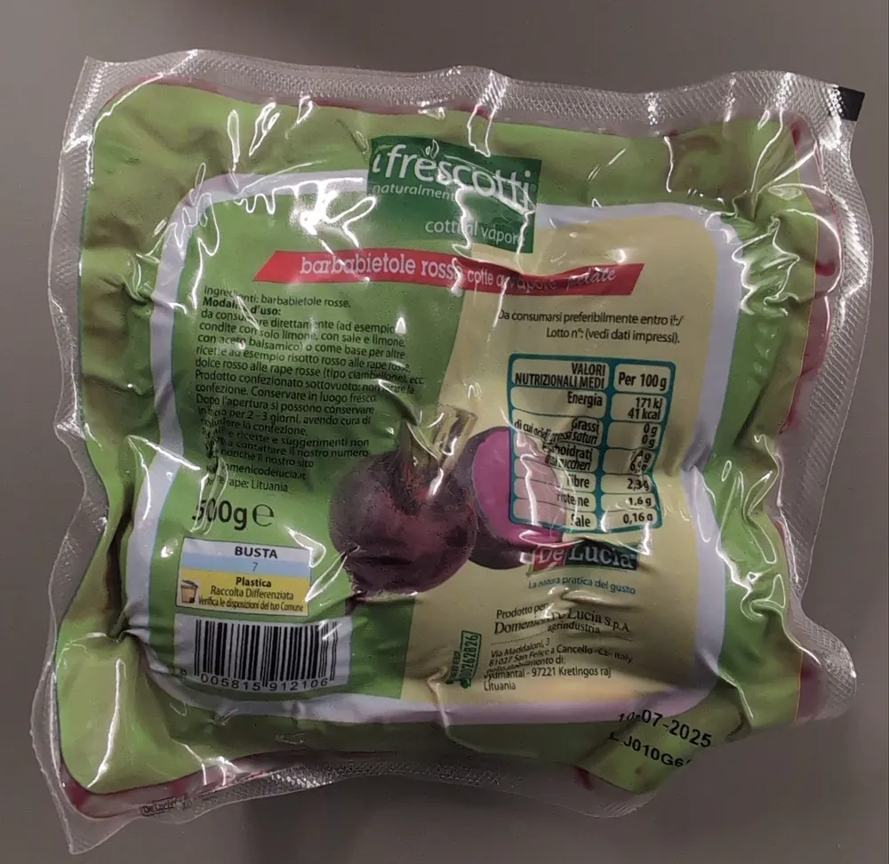 barbabietole rosse cotte al vapore pelate