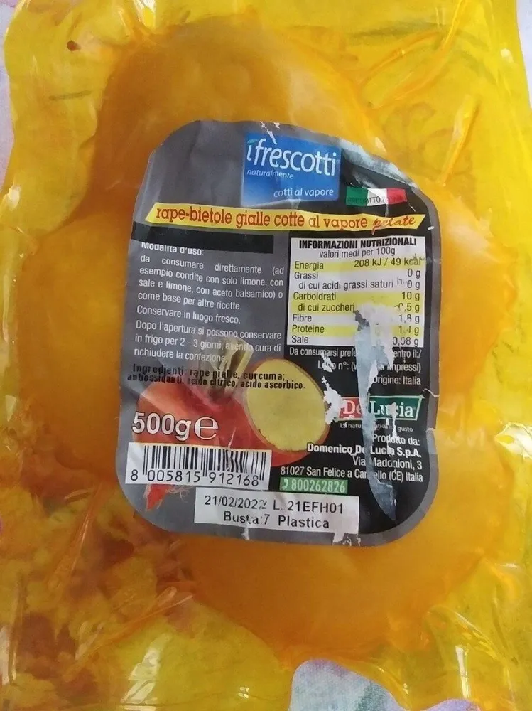 I Frescotti rape-bietole gialle cotte al vapore
