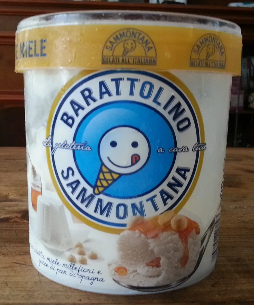 gelato alla ricotta con variegatura al miele