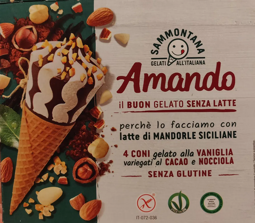 Amando 4 coni gelato alla vaniglia variegati al cacao e nocciola