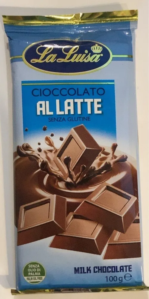 Cioccolato al latte senza glutine