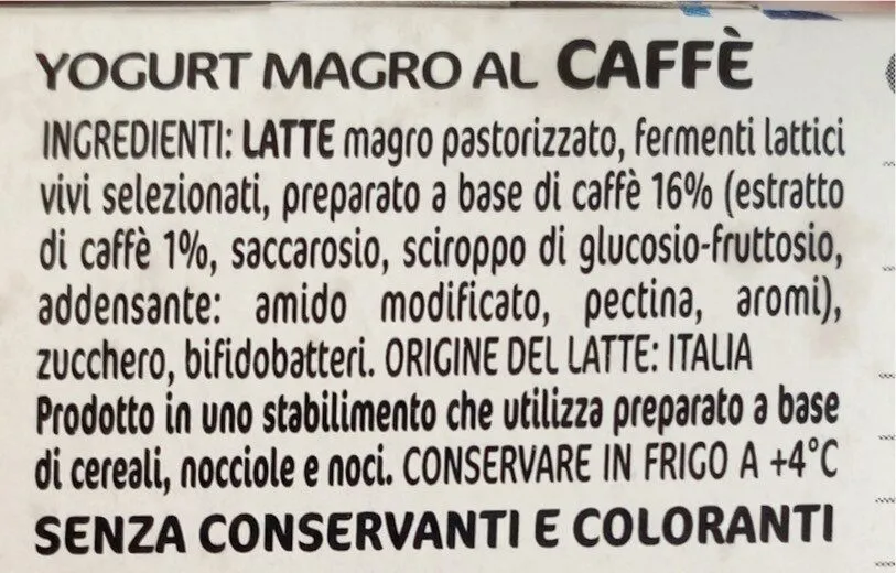 yogurt vellutato magro al caffè