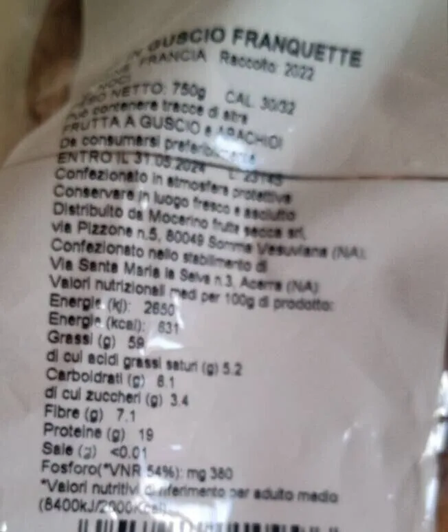 Noci in guscio franquette