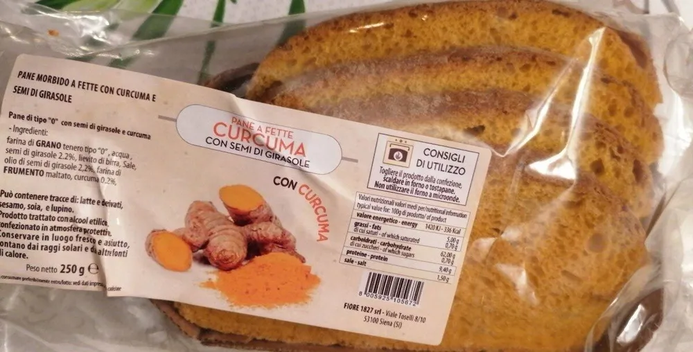 Pane a fette curcuma e semi girasole
