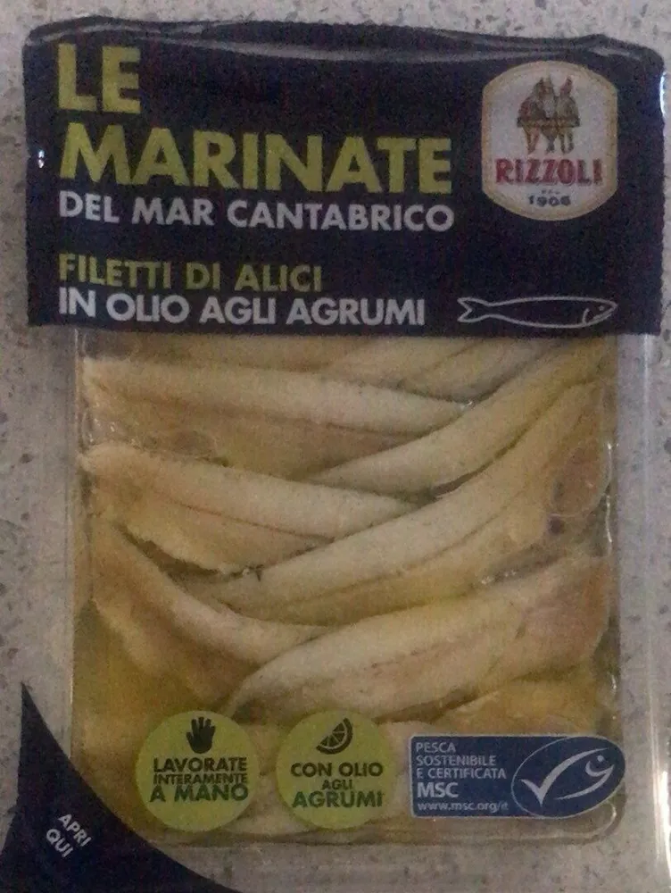 filetti di alici in olio agli agrumi