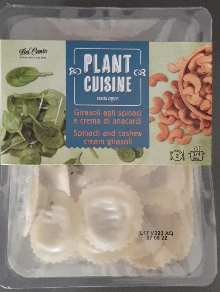 Girasoli agli spinaci e crema di anacardi