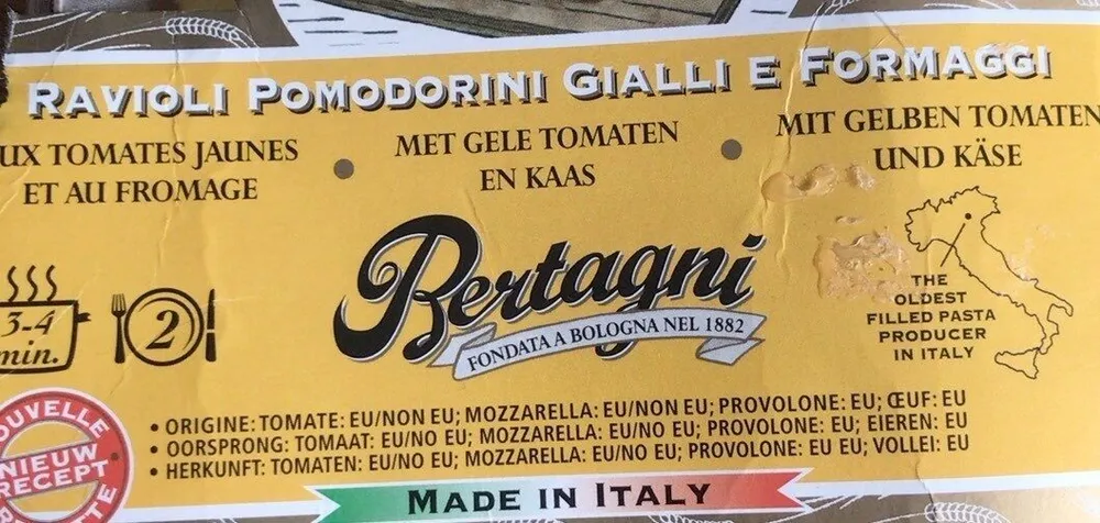 Ravioli pomodorini gialli formaggi