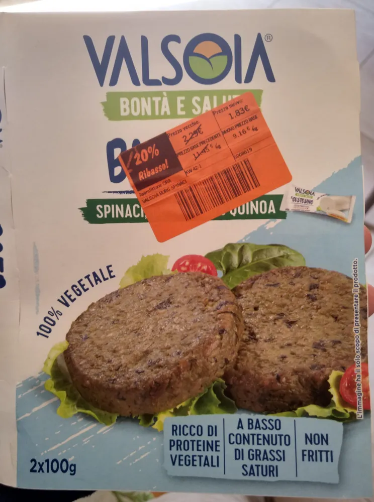 Burger spinaci gustosino e quinoa