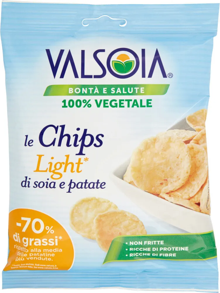 Le chips light di soia e patate