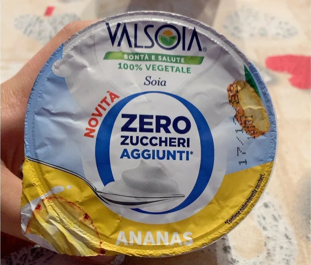 yogurt valsoia zero zuccheri gusto ananas