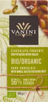 Cioccolato fondente con pistacchi interi salati