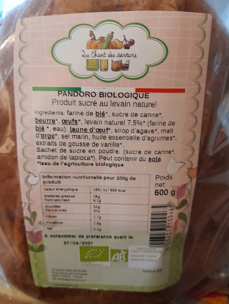Pandoro Biologique