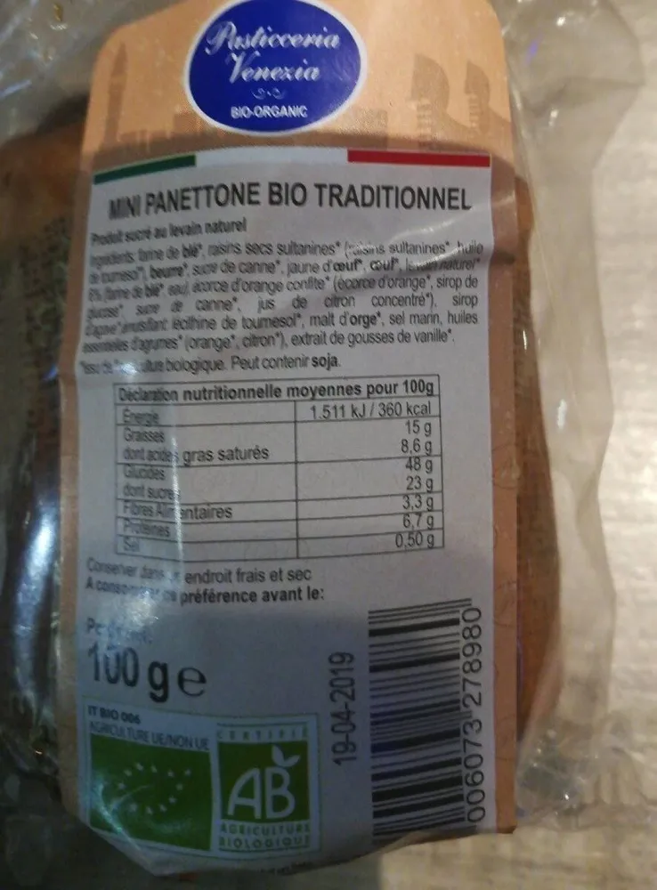 Mini Panettone bio traditionnel