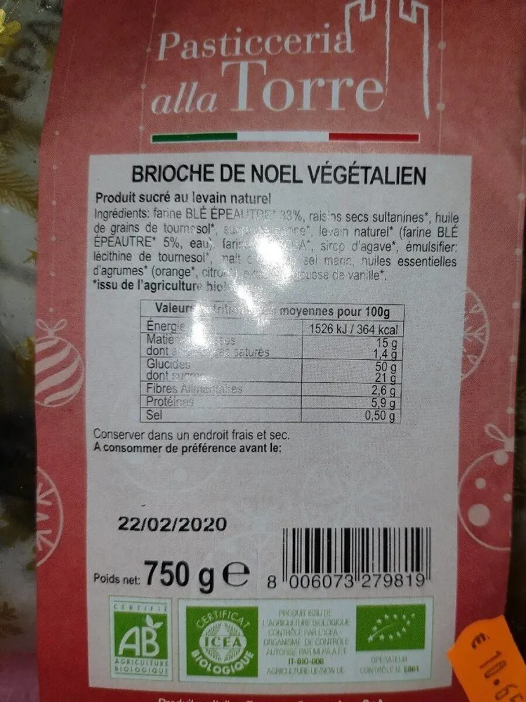 Panettone végétalien