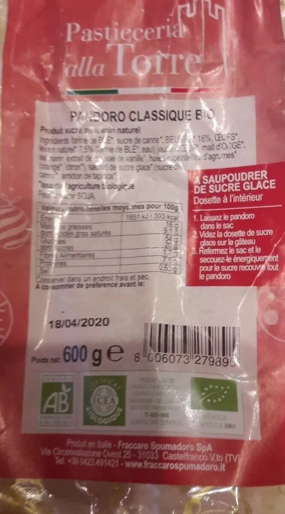 pandoro classique bio