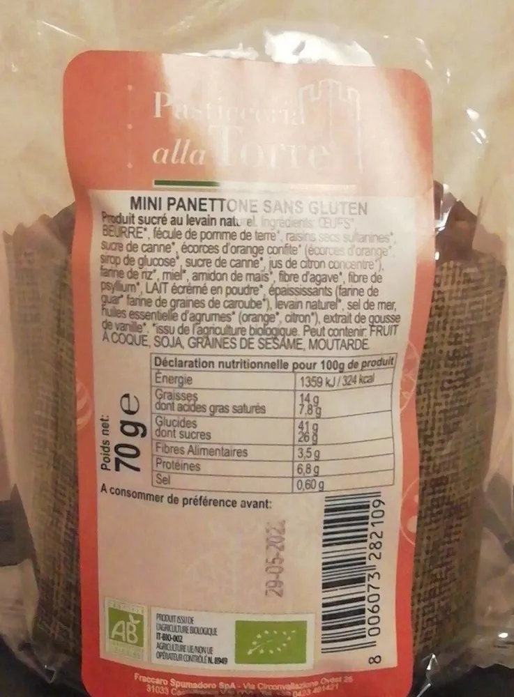 Mini panettone sans gluten