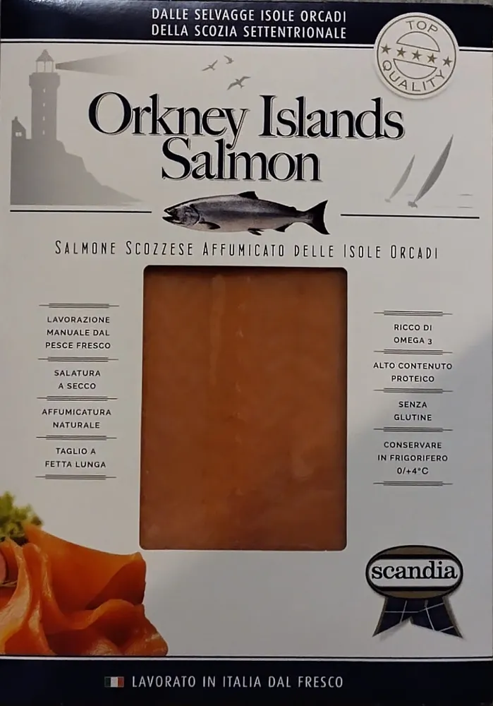 Salmone scozzese affumicato delle isole Orcadi