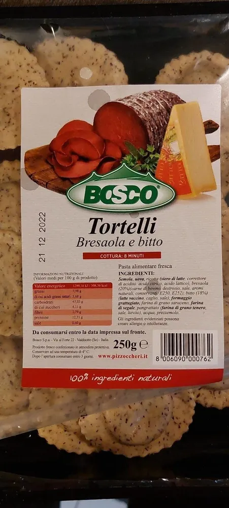 Tortelli bresaola e bitto