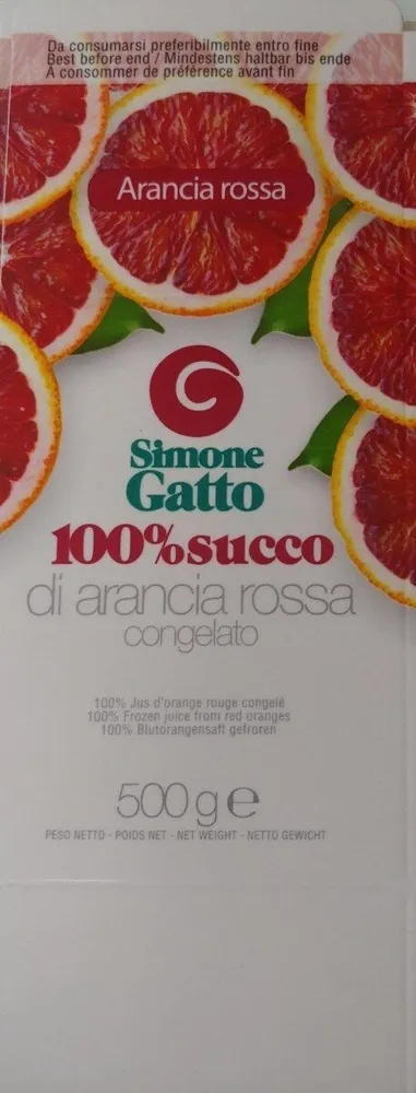 Succo di arancia rossa congelato