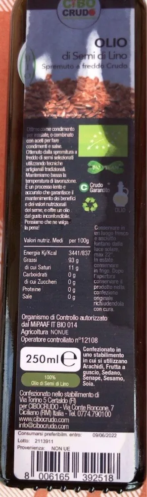 Olio semi di lino