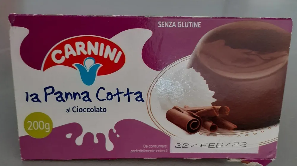 La panna cotta al cioccolato Carnini