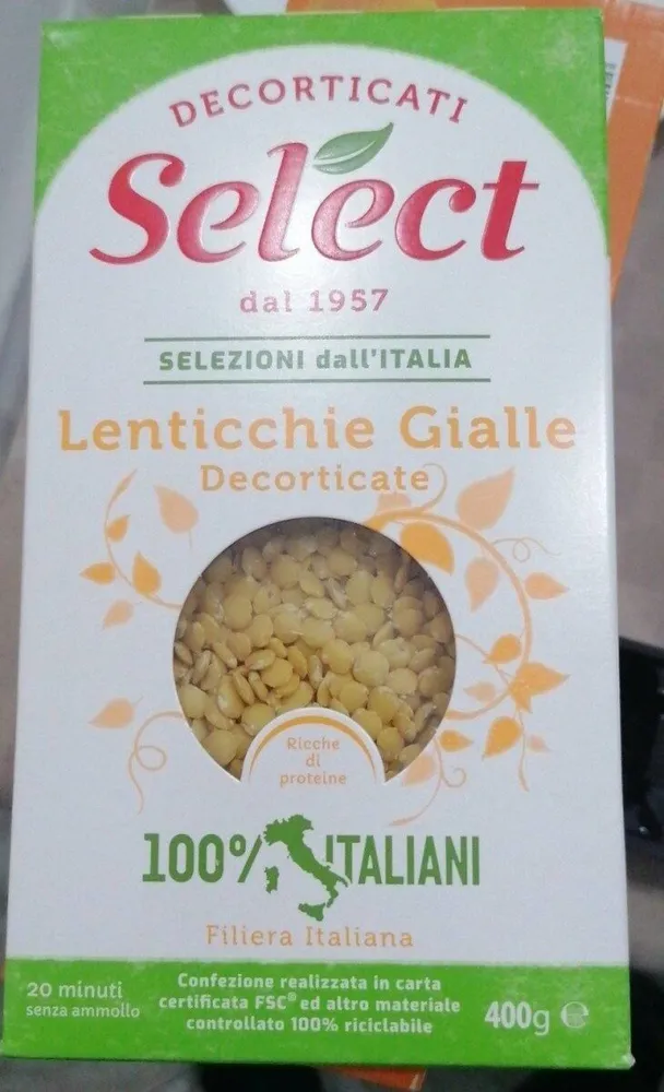 Lenticchie gialle decorticate