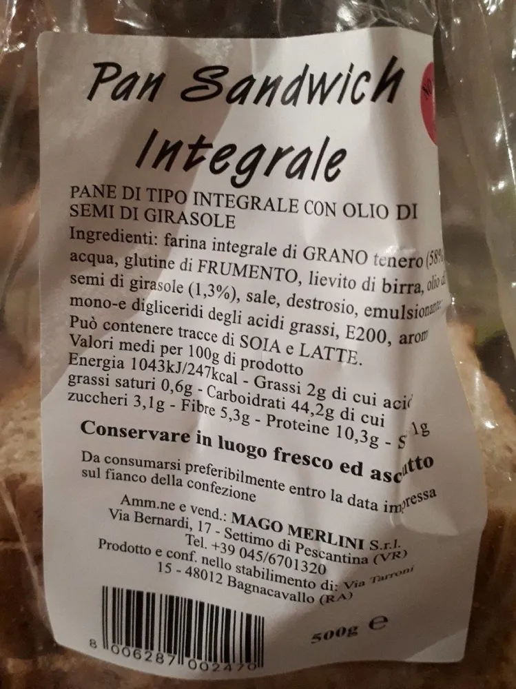 Pan Sandwich Integrale