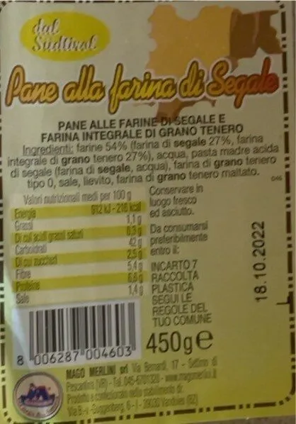 Pane alla farina di segale
