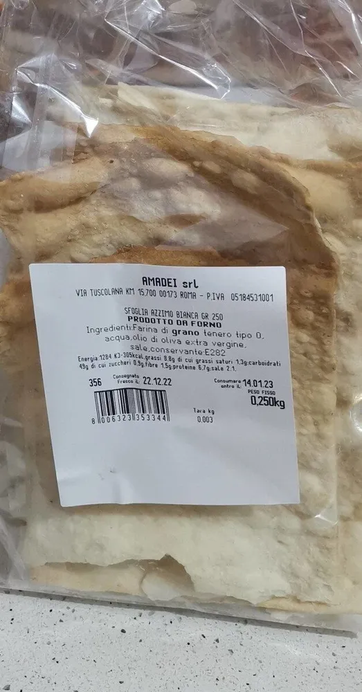 Sfoglia azzimo bianca