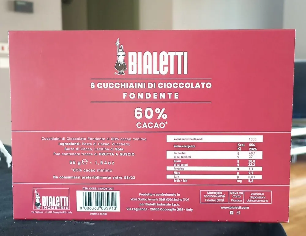 BIALETTI 6 CUCCHIAINI CIOCCOLATO FONDENTE