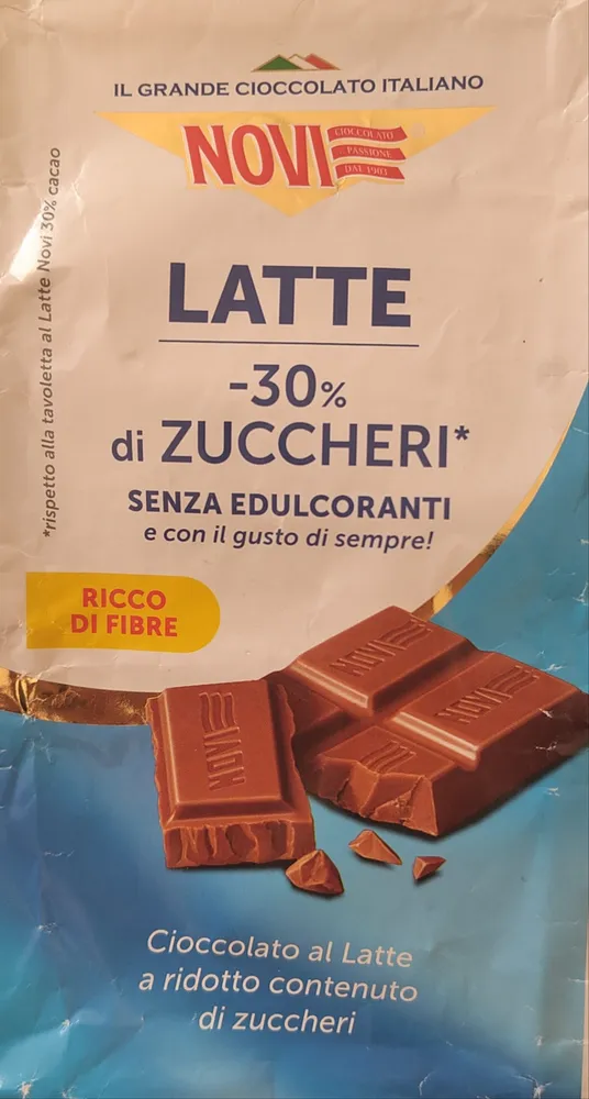 Cioccolato al latte -30% di zuccheri